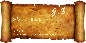 Gáts Beatrix névjegykártya